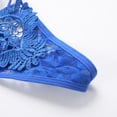 thumbnail image 4 of Panties for Women,Sheer Lace Embroidered Thong Underwear for Women Delicate Hollow Design Comfortable Apparel,Womens Underwear,Dark Blue,One Size, 4 of 5