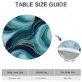 thumbnail image 6 of Blue Marble Gold Wave Pattern Round Fitted Tablecloth with Elastic Edge,Dining Table Cover Waterproof,Outdoor Round Tablecloth for Camping,Dining,Indoor and Outdoor, 6 of 7
