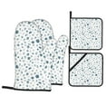 thumbnail image 1 of Oven Mitts and Pot Holders Set, Baking 4-Piece Set for Kitchen for Outdoor BBQ Mitts Heat Resistant Cooking, Animal Footprints Pattern, 1 of 8