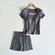 thumbnail image 1 of Pijama de manga corta para mujer, ligero y transpirable, con almohadillas para el pecho, ropa de casa y pijama, blusa de poliéster., 1 of 6