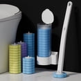 thumbnail image 1 of Juego de cepillos de baño desechables, juego de limpieza para el hogar con mango largo, cepillo de baño desechable para montar en la pared, 1 of 3