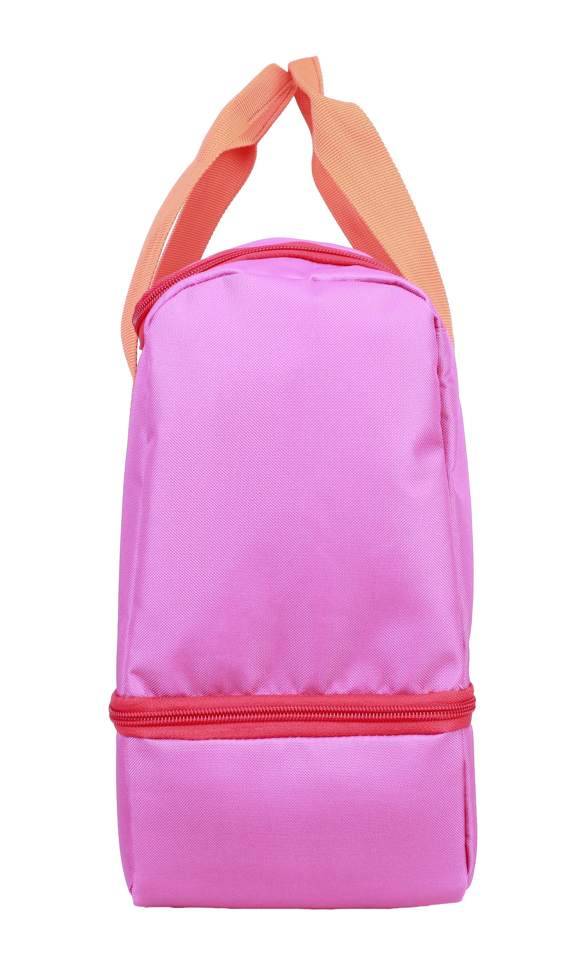 CRCKT Kids 12.5" Weekender Polyester Duffel with Drop Bottom Shoe Compartment- Red, Orange and Hot Pink, Colorblock