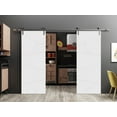 thumbnail image 6 of Sturdy Double Barn Door 84 x 96 inches | Planum 0990 Painted White | Stainless Steel 14FT Rail Hangers Heavy Set | Solid Panel Interior Doors, 6 of 6