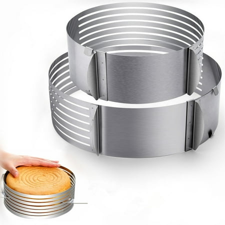 

SPRING PARK Adjustable Layer Cake Slicer Stainless Steel Multi Layered Cake Ring Circular Cutter Baking Tool Kit Mousse Mould for Women Wedding Christmas Mothers Day Gift