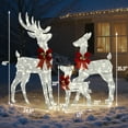 thumbnail image 3 of Zimtown 4FT Christmas Reindeer Set Lighted Outdoor Yard Decoration LED Lights - Silver, 3 of 8