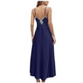 thumbnail image 3 of Aofany Women's Satin Nightgown Dress Silk Lace Sleeveless Long Chemise Lingerie Sleepwear, 3 of 3