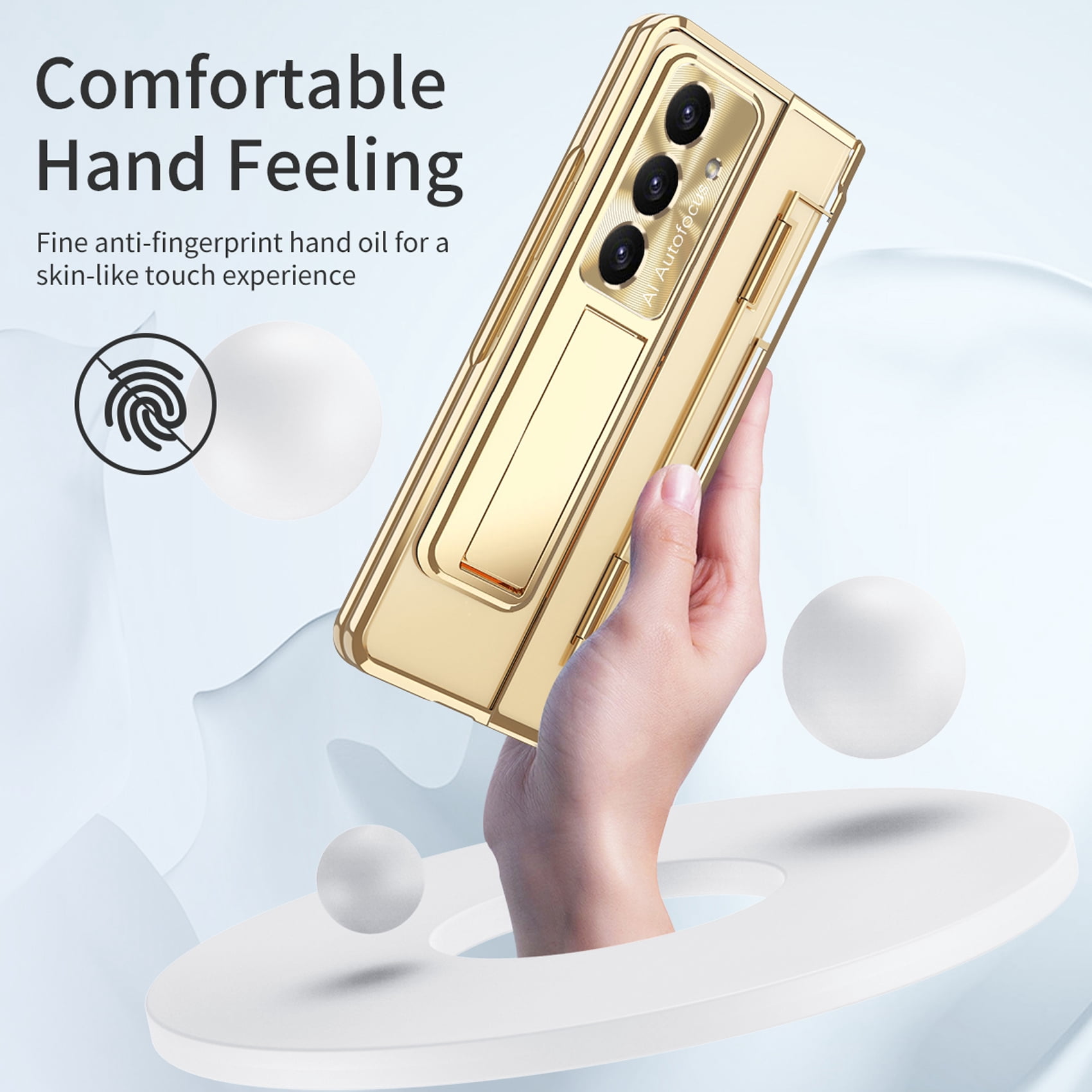 for Samsung Galaxy Z Fold 7 Case, Luxury Plating Shockproof Drop Protection Phone Case for Samsung Galaxy Z Fold 7 5G, Gold