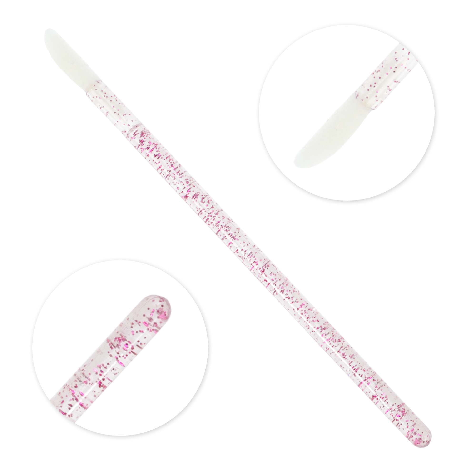Unique Bargains 100 Pcs Durable Disposable Barreled Lip Brush for Vacation Rose Red