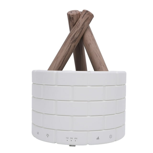 Flame Diffuser, Fine Mist Output LED Light Bonfire Shaped Diffuser Touch Control White for Living Room Bedroom