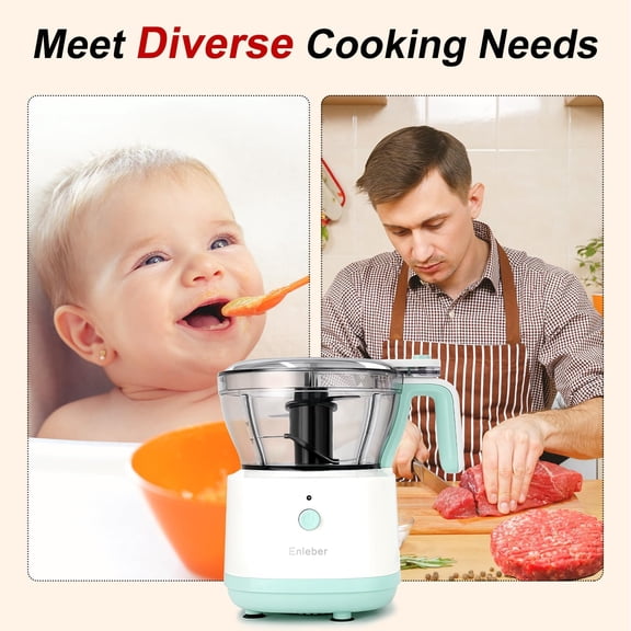 Food Processor Electric Food Chopper Vegetable Slicer Meat Grinder, , Stainless Steel Blade for Chopp, Slice, Mince, Grind, and Puree, for Baby Food & Family Use
