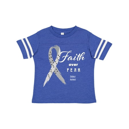 

Inktastic Faith Over Fear Blindness Awareness with Ribbon Gift Toddler Boy or Toddler Girl T-Shirt