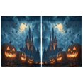 thumbnail image 2 of Wobogo Spooky Castle Kitchen Curtains 2 Piece Set Farmhouse Country Style Light Filtering Small Window Drapes Suitable for Bathroom Laundry Room and RV 27x36in, 2 of 9