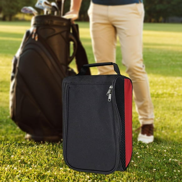 Bolsillo de zapatos de golf zapatos deportivos bolsas suministros de golf de golf portátiles de zapatos portátiles bolso de zapatos de golf para correr para adultos gimnasio al aire libre rojo