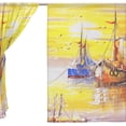 thumbnail image 3 of Floral Oil Painting - Venice Italy Semi Sheer Curtains Window Voile Drapes Panels Treatment-55x84in for Living Room Bedroom Kids Room, 2 Pieces, 3 of 4