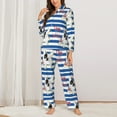 thumbnail image 2 of Haiem Bulldog Friend Pattern Women’s Long-sleeve Sleepwear,Sleepwear Set,2-piece Loungewear Set,Soft PJs Comfy Nightwear with Pockets-Medium, 2 of 7