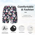 thumbnail image 6 of Picia Rabbit And Rose pattern Mens Swim Trunks with Compression Liner Stretch Beach Shorts Quick Dry with Zipper Pockets No-Chafing Board Shorts-, 6 of 9