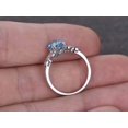 thumbnail image 4 of HeartsAndYou 1.2ct Natural Aquamarine Diamond Floral Leaf Solitaire Ring 14k SOLID White Gold, 4 of 9