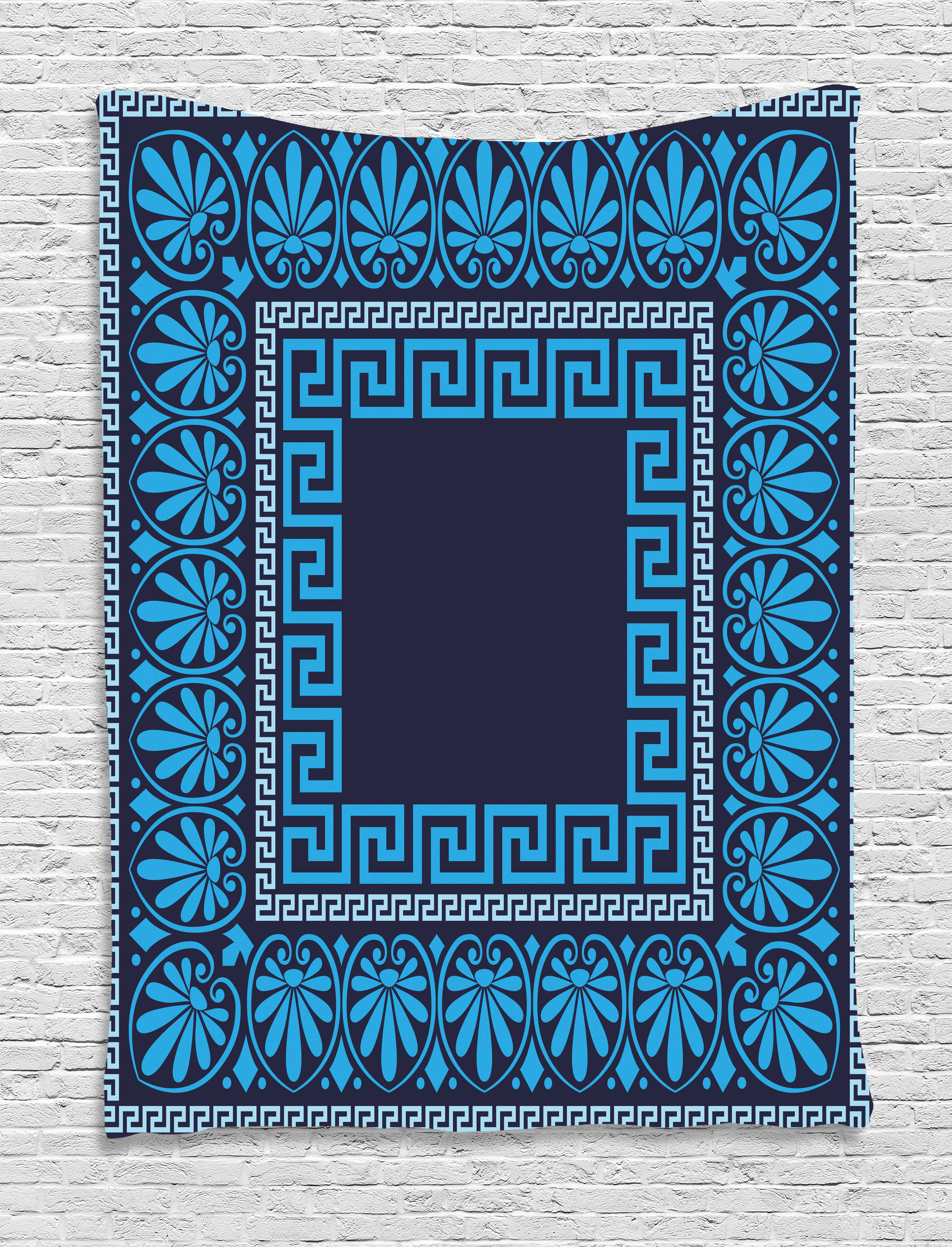 Greek Key Tapestry, Grecian Meandros Pattern with Intricate Lines