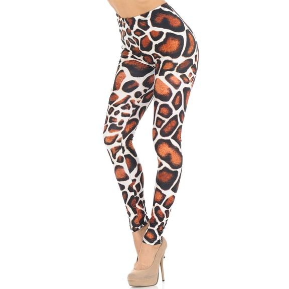 Creamy Soft Giraffe Print Extra Small Leggings - USA Fashionâ„¢ (XSmall One Size,Brown)