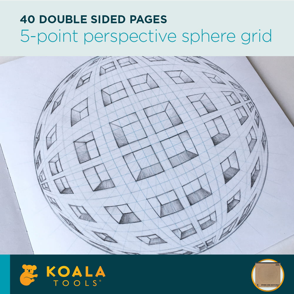Koala Tools 2005951 11 x 17 in. 2-Point Perspective Grid Sketch Pad