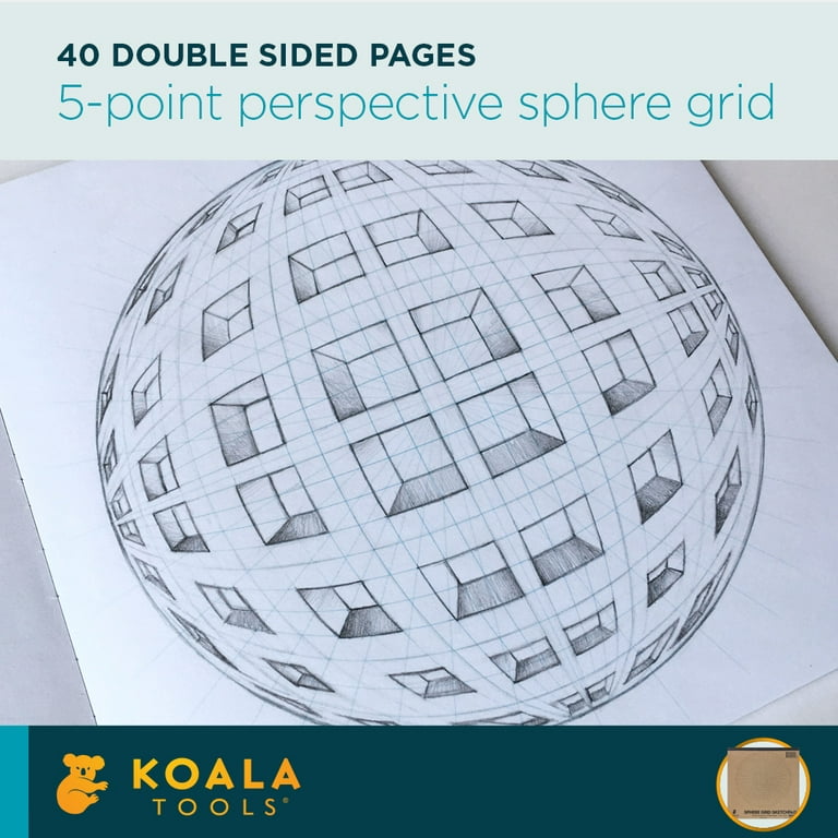 Koala Tools Room Grid (1-Point) Large Sketch Pad, 9 x 12 40 pp.