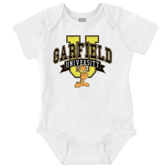 Retro Cartoon Garfield University Romper Boys or Girls Infant Baby Brisco Brands 6M