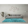 thumbnail image 3 of Ahgly Company Indoor Round Abstract Light Blue Contemporary Area Rugs, 7' Round, 3 of 4