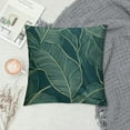 thumbnail image 2 of Nawypu  Tropical Leaves Pillow Covers, Emerald Green Minimalist Geometric Palm Leaf Throw Pillow Covers Plant Outdoor Decorative Pillows for Couch Home Sofa Summer Decor, 2 of 5