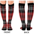 thumbnail image 2 of FREEAMG French Plaid Compression Socks for Women Men,Knee High Stockings for Athletic Sports,Running,Travel (20-30mmHg), 2 of 7