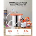thumbnail image 6 of KFFKFF 3 Gallon Vacuum Chamber Kit with Pump, 3.5 CFM, Stainless Steel Degassing System, Single Stage Vacuum Pump, Tempered Glass Lid, 4.92 ft Hose, Oil Included, Ideal for Wood Stabilization, 6 of 9