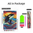 thumbnail image 2 of 5D Diamond Art Painting by Number Kits for Adults Colorful Orcas Jumping DIY Paint with Full Drill Round Diamond Gems Painting Art Craft for Home Wall Decor 15.8x19.8in(3), 2 of 8