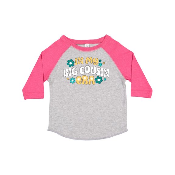 Inktastic In My Big Cousin Era Retro with Flowers Girls Toddler T-Shirt
