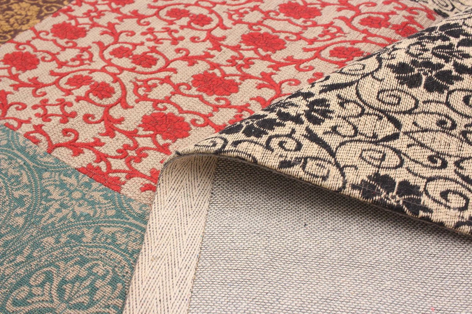 ECARPETGALLERY 5'8" x 7'6" Transitional Collage Handmade Area Rug for Living Room, Dining Room and Bedroom in Grn