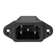 thumbnail image 1 of Unique Bargains C14 Panel Mount Plug Adapter AC 250V 10A /5A 3 Pins IEC Inlet Module Plug Power Connector Socket Straight 2Pcs, 1 of 3