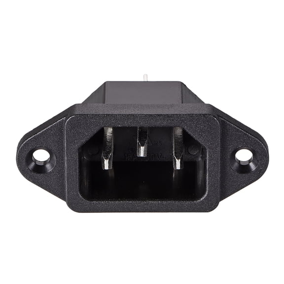 C14 Panel Mount Plug Adapter AC 250V 10A /5A 3 Pins IEC Inlet Module Plug Power Connector Socket Straight 2Pcs