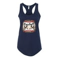 thumbnail image 3 of Baseball Mom Jaguar Print Sports Ladies Racerback Tank Top, Navy, Large, 3 of 5