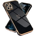 thumbnail image 2 of Compatible with iPhone 11 Pro Case Cute Heart for Women Girls, Plating Raised Corners Bumper & Full Camera Protective Cover Shockproof Silicone Phone Case for iPhone 11 Pro, Black, 2 of 6