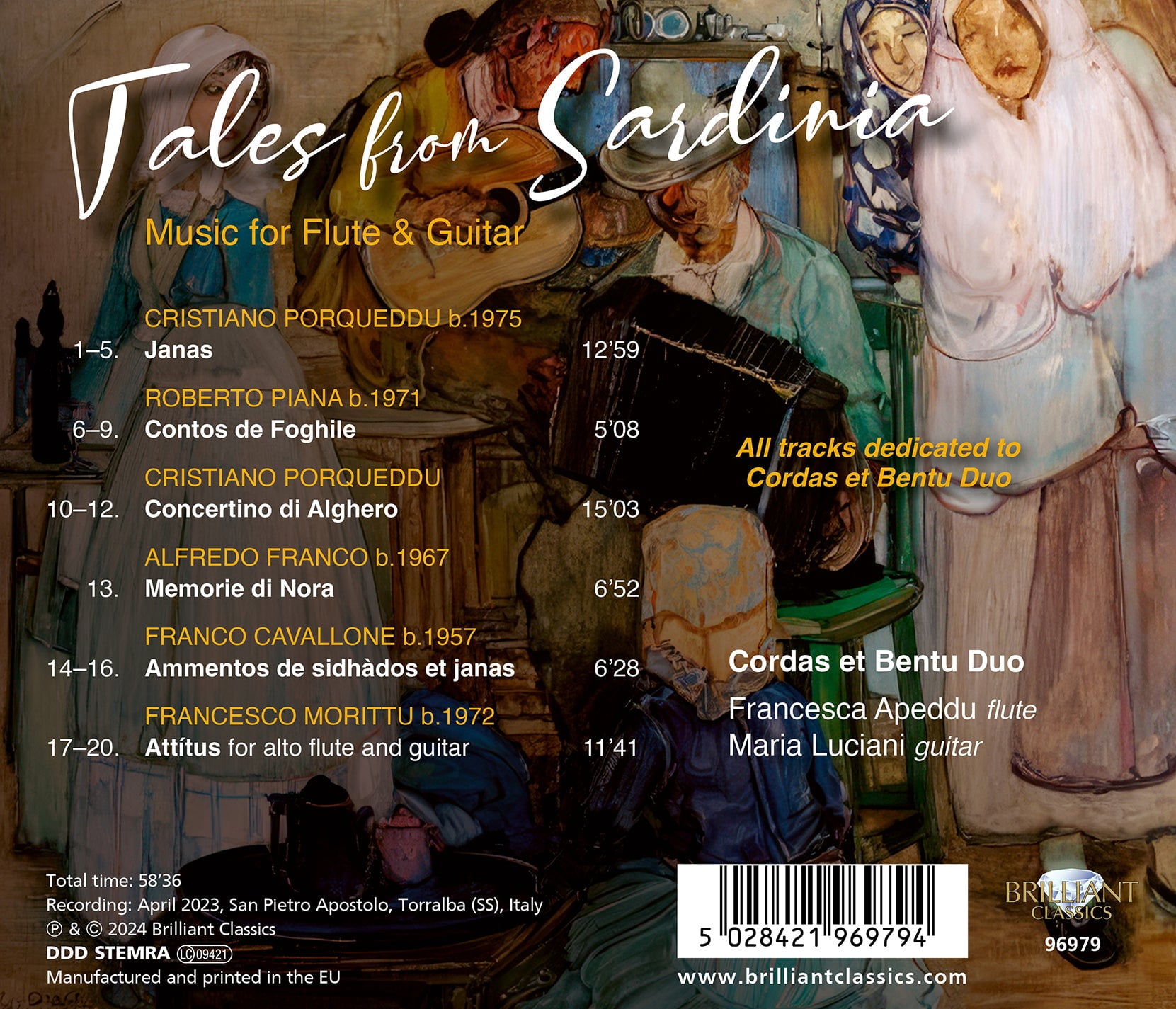 Cordas Et Bentu Duo - Tales from Sardinia - Music for Flute & Guitar - Music & Performance - CD
