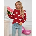 thumbnail image 5 of Sweaters for Women Crewneck Cute Heart Knitted Sweaters Winter Warm Pullover Sweaters Alsol Lamesa, 5 of 6