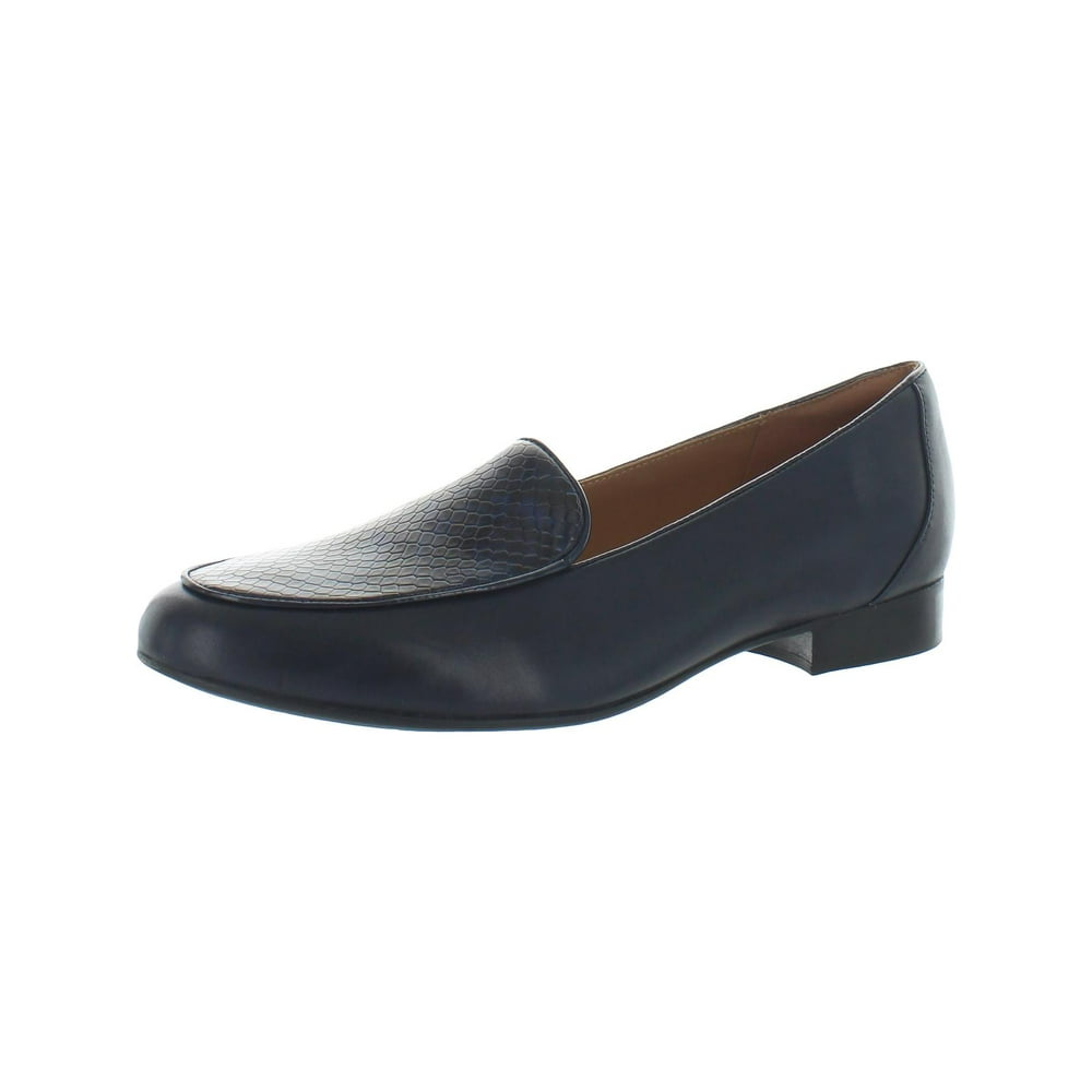clarks un loop navy leather