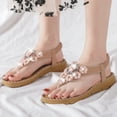 thumbnail image 4 of OAVQHLG3B Women's Shoes Bohemian Crystal Flowers Low-heeled Casual Comfortable Wear-resistant Platform Sandals, 4 of 4