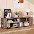 thumbnail image 5 of Costway Cubby TV Stand for TVs up to 65 with 8 Open Storage Shelves with Legs Rustic Brown, 5 of 9