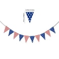 thumbnail image 2 of Party Decorations, Independence Day Bunting, Patriotic Flag Banner for 4th of July, Red White Blue Star Striped Pennants, Hanging Decor for Fireplace Wall Window, 2 of 8