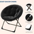 thumbnail image 3 of Eastvita Faux Fur Folding Oversized Saucer Moon Chair with Key Features (Black), 3 of 7