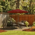 thumbnail image 2 of Costway 10FT Patio Wooden Market Table Umbrella Pulley with 8 Bamboo Ribs Sunshade Canopy Wine, 2 of 9