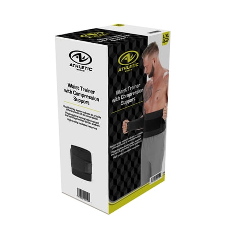 ATHLETIC WORKS WAIST TRAINER LXL WITH COMPRESSION SUPPORT WAIST RANGE 33IN TO 44IN FOR SCULPT & STRENGTHEN YOUR CORE