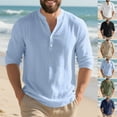 thumbnail image 2 of Fengactive Men's Henley Shirts Casual Long Sleeve V Neck Yoga Tops Lightweight Soft Beach T-Shirt, 2 of 8