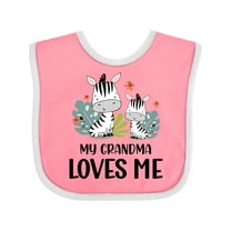 Inktastic Zebra My Grandma Loves Me Boys or Girls Baby Bib