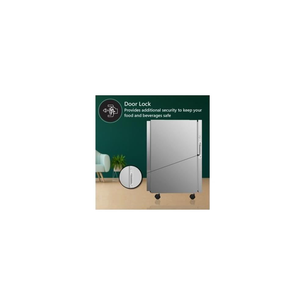 Pemberly Row Modern LED Display Outdoor Refrigerator in White