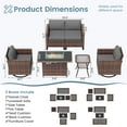 thumbnail image 2 of ELPOSUN Patio Furniture 6 Pieces Wicker Outdoor Sectional Sofa Sets, Rattan Conversation Set with Fire Pit Table, Swivel Chairs for Backyard, Pool, Beige/Navy Blue/Grey（Include Waterproof Covers ）, 2 of 8